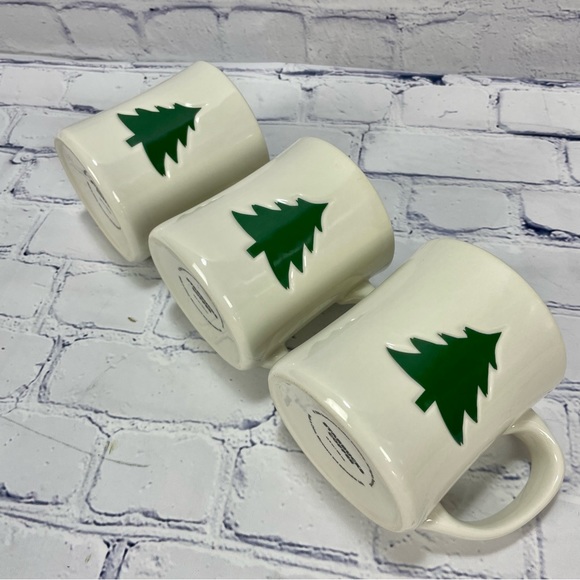 Starbucks Other - Starbucks 2008 Embossed Christmas Tree Mug Cup Holiday Set of 3